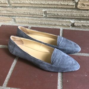 Talbots gray suede loafers
